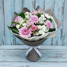 Букет цветов из:  Герберы, Альстромерии и Хризантемы #REPLACE_PRED# Павлова