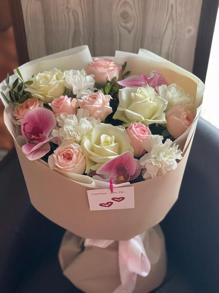 Букет цветов из: Орхидеи, Розы и Гвоздики в Павлова