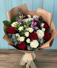 Букет цветов из:  Розы и Альстромерии в Павлова