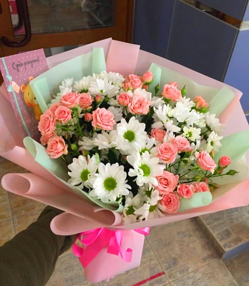 Букет цветов из: Розы и Хризантемы в Павлова