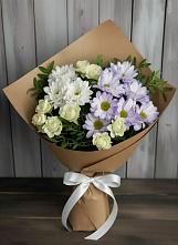 Букет цветов из:  Хризантемы и Розы в Павлова