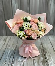 Букет цветов из:  Гвоздики, Розы и Хризантемы в Павлова