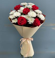 Букет цветов из:  Розы и Хризантемы в Павлова