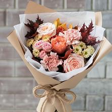 Букет цветов из:  Гвоздики, Хризантемы и Розы в Павлова