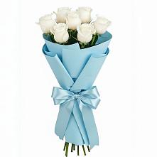 Букет 7 белых роз Проуд в Павлова