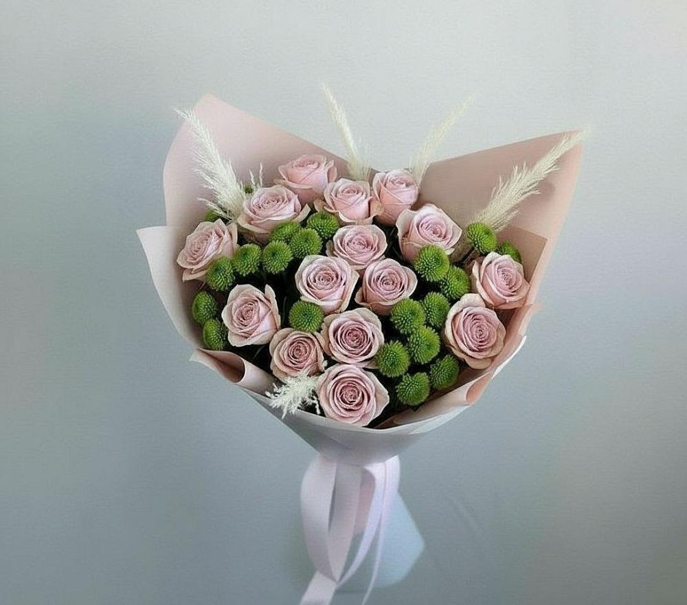 Букет цветов из: Розы и Хризантемы в Павлова