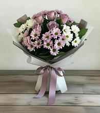 Букет цветов из:  Хризантемы и Розы в Павлова