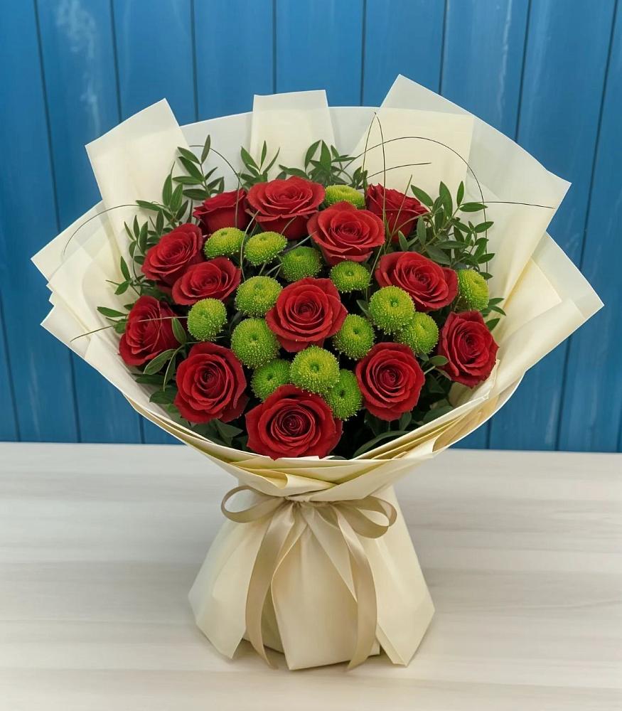 Букет цветов из: Розы и Хризантемы в Павлова