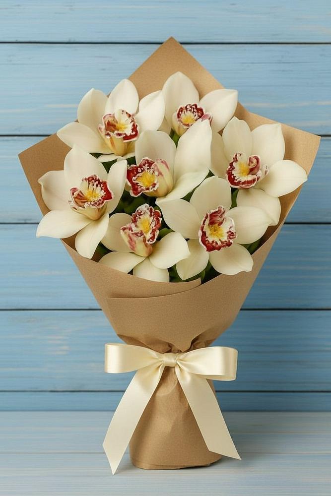 Букет цветов из: Орхидеи и Розы в Павлова